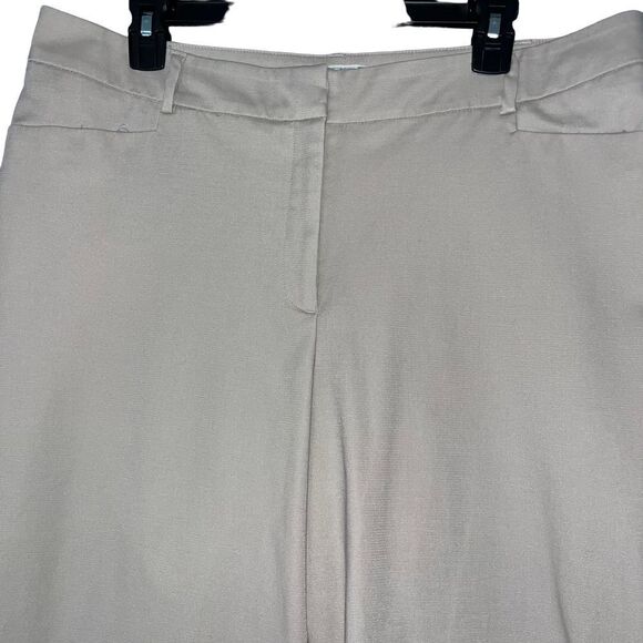 Dana Buchman khaki flat fronted cropped chinos pants 12 - Picture 3 of 6